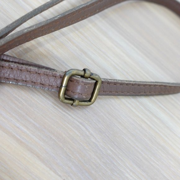 Brown Leather Clutch Crossbody‎ Sling Italian Purse Small Camel Genuine ITALY - Picture 11 of 12